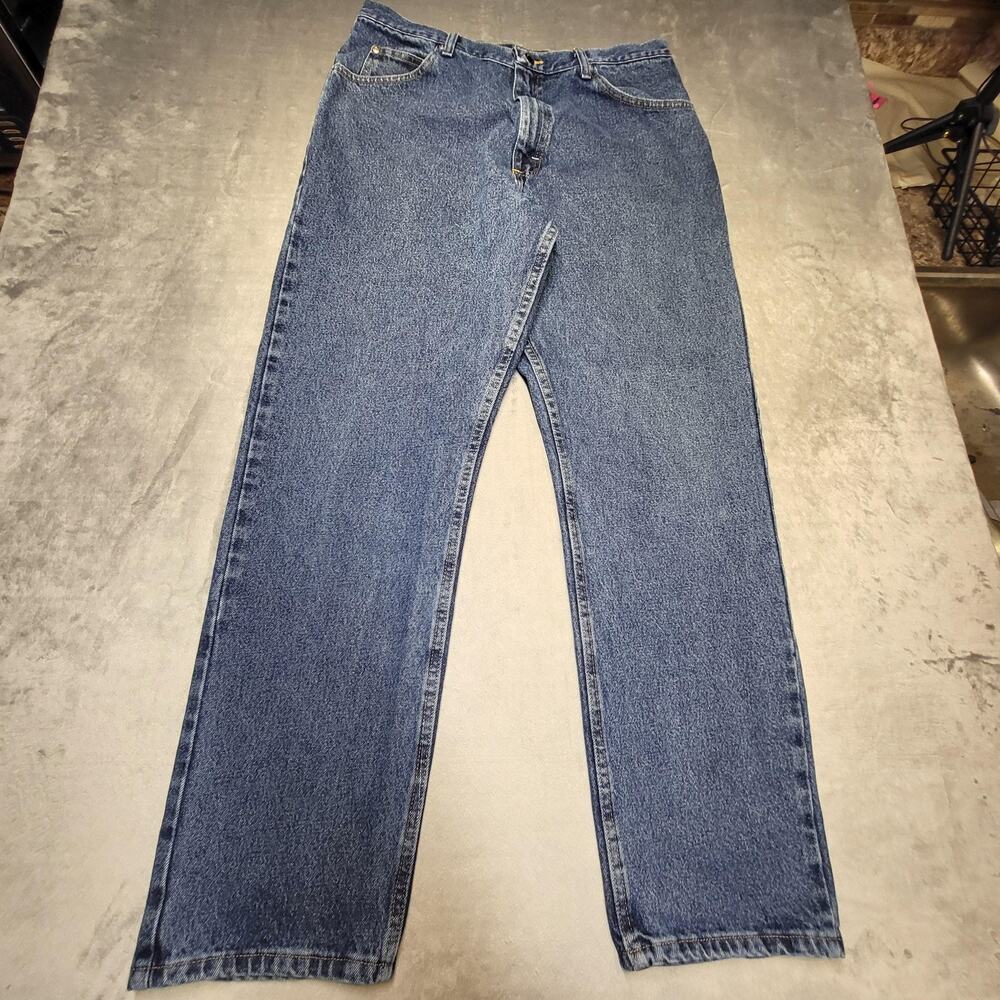 Wrangler Jeans Mens 36x34 Blue Relaxed Fit Straight Leg Cotton Denim‎ 9760WDR